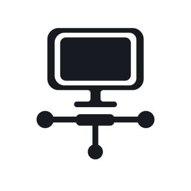 Web ve mobil uygulaması tasarımı, Laptop logo kavramı için beyaz arka plan üzerinde izole dizüstü simge vektör