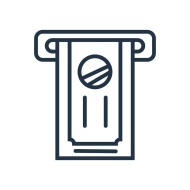 Beyaz arka plan üzerinde Atm şeffaf işareti izole atm simge vektör