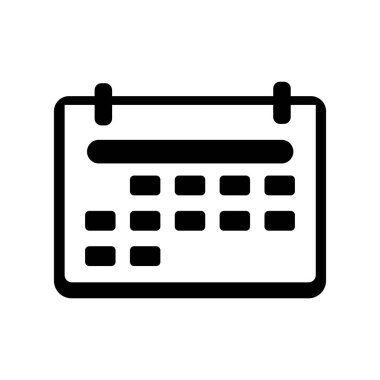 Web ve mobil uygulaması tasarımı, takvim logo kavramı için beyaz arka plan üzerinde izole takvim simge vektör