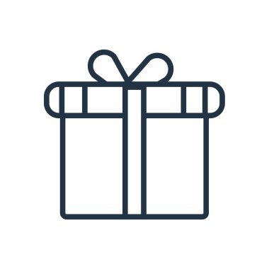 Beyaz arka plan üzerinde Hediyelik şeffaf işareti izole hediye simge vektör