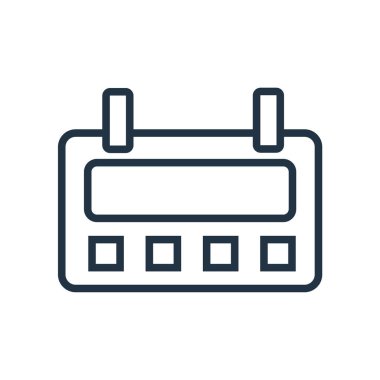 Beyaz arka plan üzerinde takvim şeffaf işareti izole takvim simge vektör