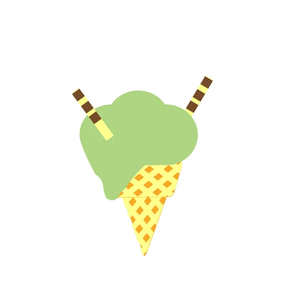 白色背景下的冰淇淋图标矢量隔离 — 图库矢量图片