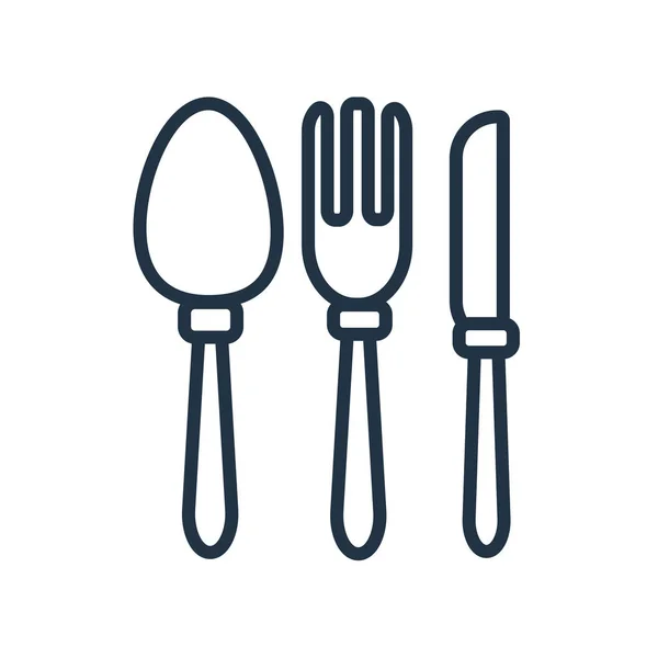 Cutlery Icon Vector Isolated White Background Cutlery Transparent Sign — Stock Vector