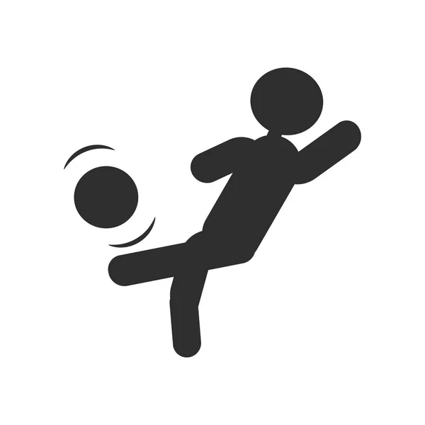 膝のアイコンが付いた人蹴るボール ベクター Web およびモバイル アプリ設計 膝ロゴのコンセプトで人の蹴るボールのホワイト バック グラウンドの分離 — ストックベクタ