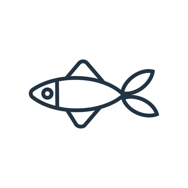 白い背景に 魚の透明な記号で分離された魚のアイコン ベクトル — ストックベクタ