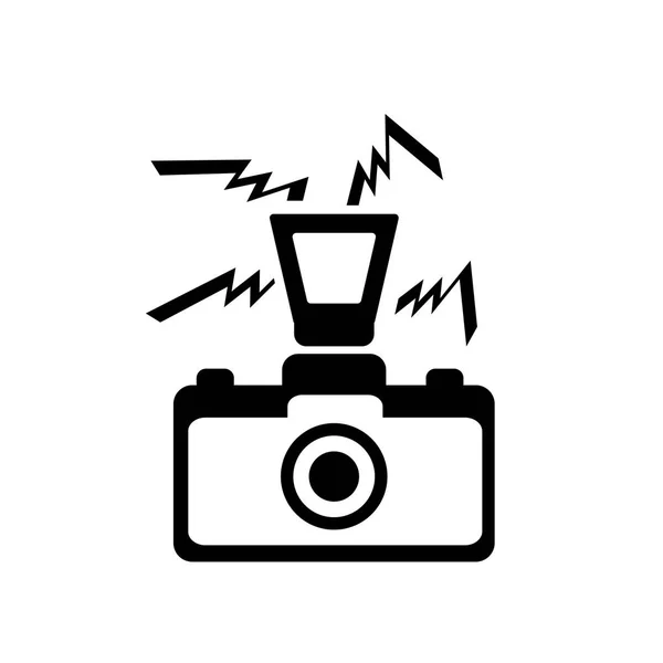 Cámara Fotográfica Con Vector Icono Flash Aislado Fondo Blanco Para — Archivo Imágenes Vectoriales