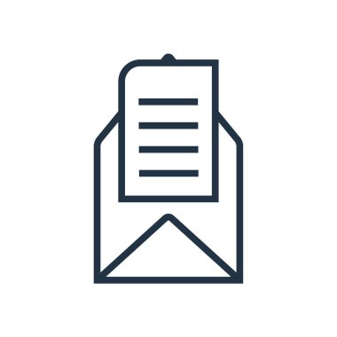 E-posta simge vektör beyaz arka plan üzerinde e-posta şeffaf işareti izole