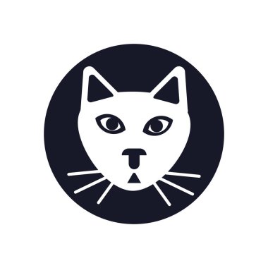 Web ve mobil uygulaması tasarımı, kedi logo kavramı için beyaz arka plan üzerinde izole kedi simge vektör