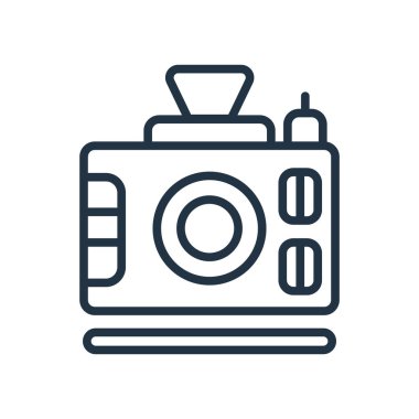 Beyaz arka plan üzerinde kamera şeffaf işareti izole kamera simge vektör