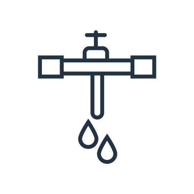 Beyaz arka plan üzerinde boru şeffaf işareti izole boru simge vektör