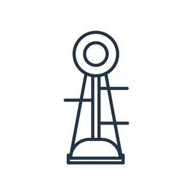 Beyaz arka plan üzerinde gücü tester şeffaf işareti izole güç tester simge vektör