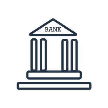 Beyaz arka plan üzerinde banka şeffaf işareti izole banka simge vektör