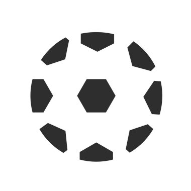 Futbol topuyla beşgenler simge vektör web ve mobil uygulaması tasarımı, futbol topu beşgenler logo kavramı ile izole üzerinde beyaz arka plan