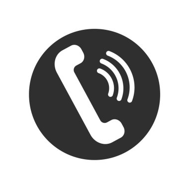 Telefon simge vektör web ve mobil uygulaması tasarımı, telefon logo kavramı için izole üzerinde beyaz arka plan