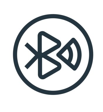 Web ve mobil uygulaması tasarımı, Bluetooth logosu kavramı için beyaz arka plan üzerinde izole Bluetooth simge vektör