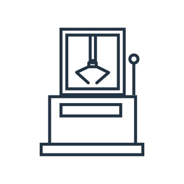 Beyaz arka plan üzerinde pençe makine şeffaf işareti izole pençe makine simge vektör