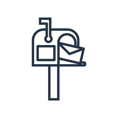 Beyaz arka plan üzerinde gelen kutusu şeffaf işareti izole gelen kutusu simge vektör