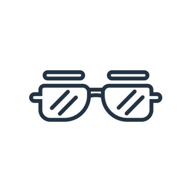 Beyaz arka plan üzerinde güneş gözlüğü şeffaf işareti izole güneş gözlüğü simge vektör