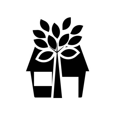 Yeşil ev simge vektör web ve mobil uygulaması tasarımı, Green House logosu kavramı üzerinde izole beyaz arka plan