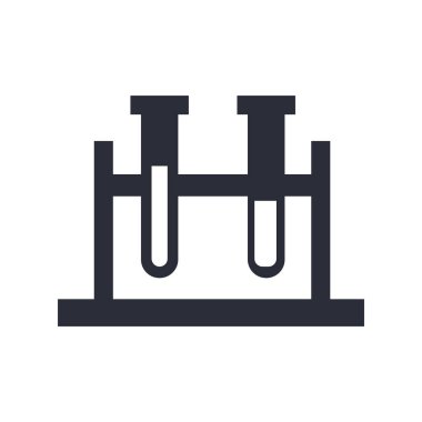 Test tüpü simge vektör web ve mobil uygulaması tasarımı, Test tüpü logo kavramı üzerinde izole beyaz arka plan