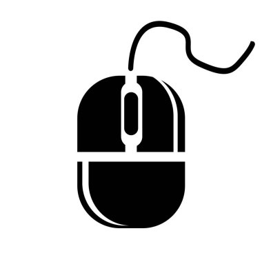 Fare simgesi üzerinde izole beyaz arka plan web ve mobil uygulaması tasarımı, fare logo kavramı için vektör