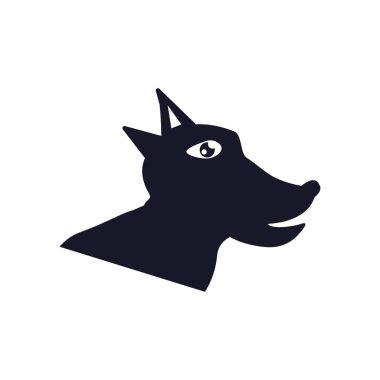 Web ve mobil uygulaması tasarımı, köpek logo kavramı için beyaz arka plan üzerinde izole köpek simge vektör