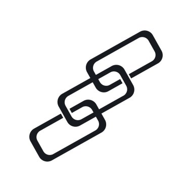 Web ve mobil uygulaması tasarım, Link logo kavramı için beyaz arka plan üzerinde izole bağlantı simge vektör