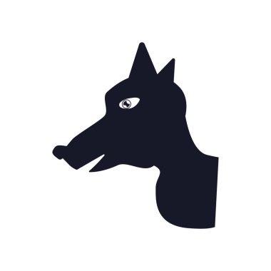 Web ve mobil uygulaması tasarımı, köpek logo kavramı için beyaz arka plan üzerinde izole köpek simge vektör