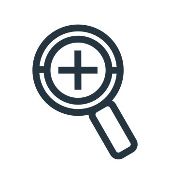 Web ve mobil uygulaması tasarımı, Zoom logo kavramı için beyaz arka plan üzerinde izole simge vektör zoom