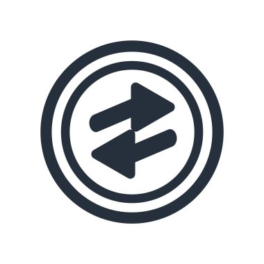 Web ve mobil uygulaması tasarım, yeniden ok logo kavramı için beyaz arka plan üzerinde izole Yinele ok simge vektör