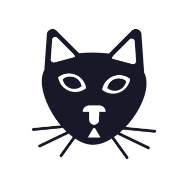 Web ve mobil uygulaması tasarımı, kedi logo kavramı için beyaz arka plan üzerinde izole kedi simge vektör