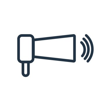 Beyaz arka plan üzerinde megafon şeffaf işareti izole megafon simge vektör