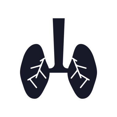 Web ve mobil uygulaması tasarımı, akciğer logo kavramı için beyaz arka plan üzerinde izole akciğer simge vektör