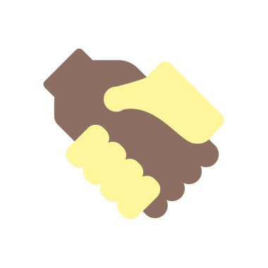 Web ve mobil uygulaması tasarımı, el sıkışma logo kavramı için beyaz arka plan üzerinde izole el sıkışma simge vektör