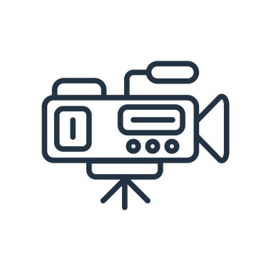 Video kamera simge vektör beyaz arka plan üzerinde Video kamera şeffaf işareti izole