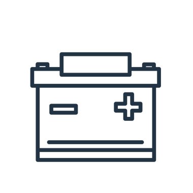 Beyaz arka plan üzerinde pil şeffaf işareti izole pil simgesi vektör