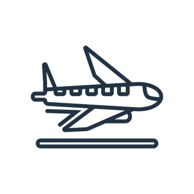 Beyaz arka plan üzerinde uçak şeffaf işareti izole uçak simge vektör