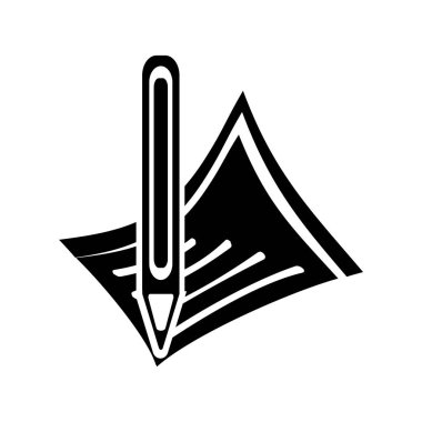 Kalem simgesi üzerinde izole beyaz arka plan web ve mobil uygulaması tasarımı, kalem logo kavramı için vektör