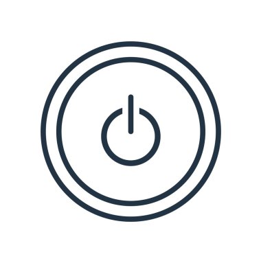 Beyaz arka plan üzerinde güç düğmesini saydam işareti izole güç düğmesine simge vektör