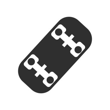 Web ve mobil uygulaması tasarım, kaykay logo kavramı için beyaz arka plan üzerinde izole kaykay simge vektör