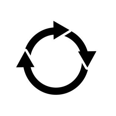 Yeniden yükle sembol simge vektör web ve mobil uygulaması tasarım, yeniden sembol logo kavramı için izole üzerinde beyaz arka plan