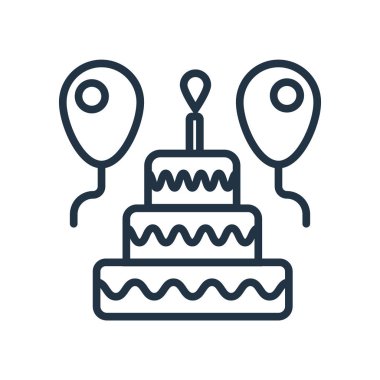 Doğum günü pastası simge vektör izole üzerinde beyaz arka plan, Doğum günü pasta şeffaf işareti