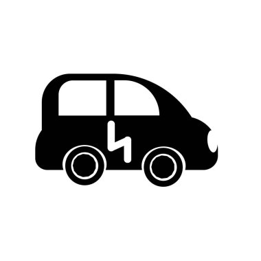 Eko enerji araba simge vektör işareti ve üzerinde beyaz bac izole sembolü