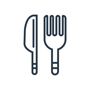 Beyaz arka plan üzerinde restoran şeffaf işareti izole restoran simge vektör