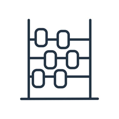 Beyaz arka plan üzerinde abaküs şeffaf işareti izole abacus simge vektör