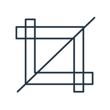 Beyaz arka plan üzerinde kırpma aracı şeffaf işareti izole kırpma aracı simge vektör