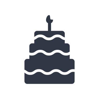 Beş Doğum günü pasta simge vektör web ve mobil uygulaması tasarımı, beş Doğum günü pasta logo kavramı için izole üzerinde beyaz arka plan