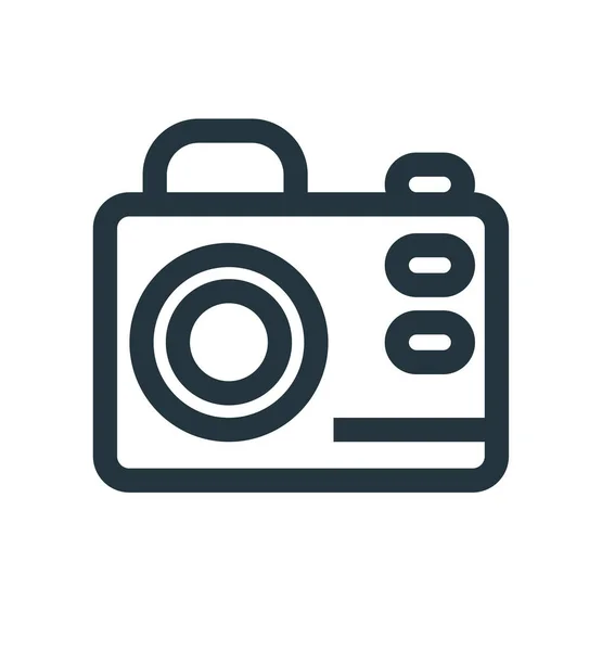 Вектор Иконки Фотокамеры Выделенный Белом Фоне Дизайна Веб Мобильного Приложения — стоковый вектор