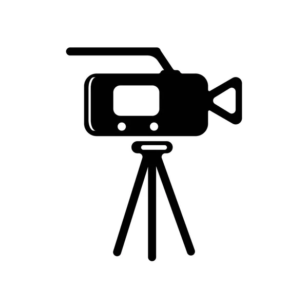 Video kamera simgesi üzerinde izole beyaz arka plan web ve mobil uygulaması tasarım, Video kamera logo kavramı için vektör
