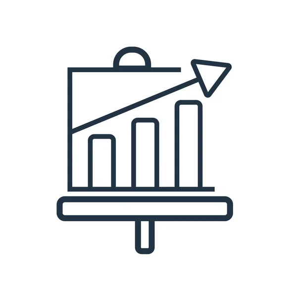 Gráfico Líneas Vector Icono Aislado Sobre Fondo Blanco Gráfico Líneas — Archivo Imágenes Vectoriales